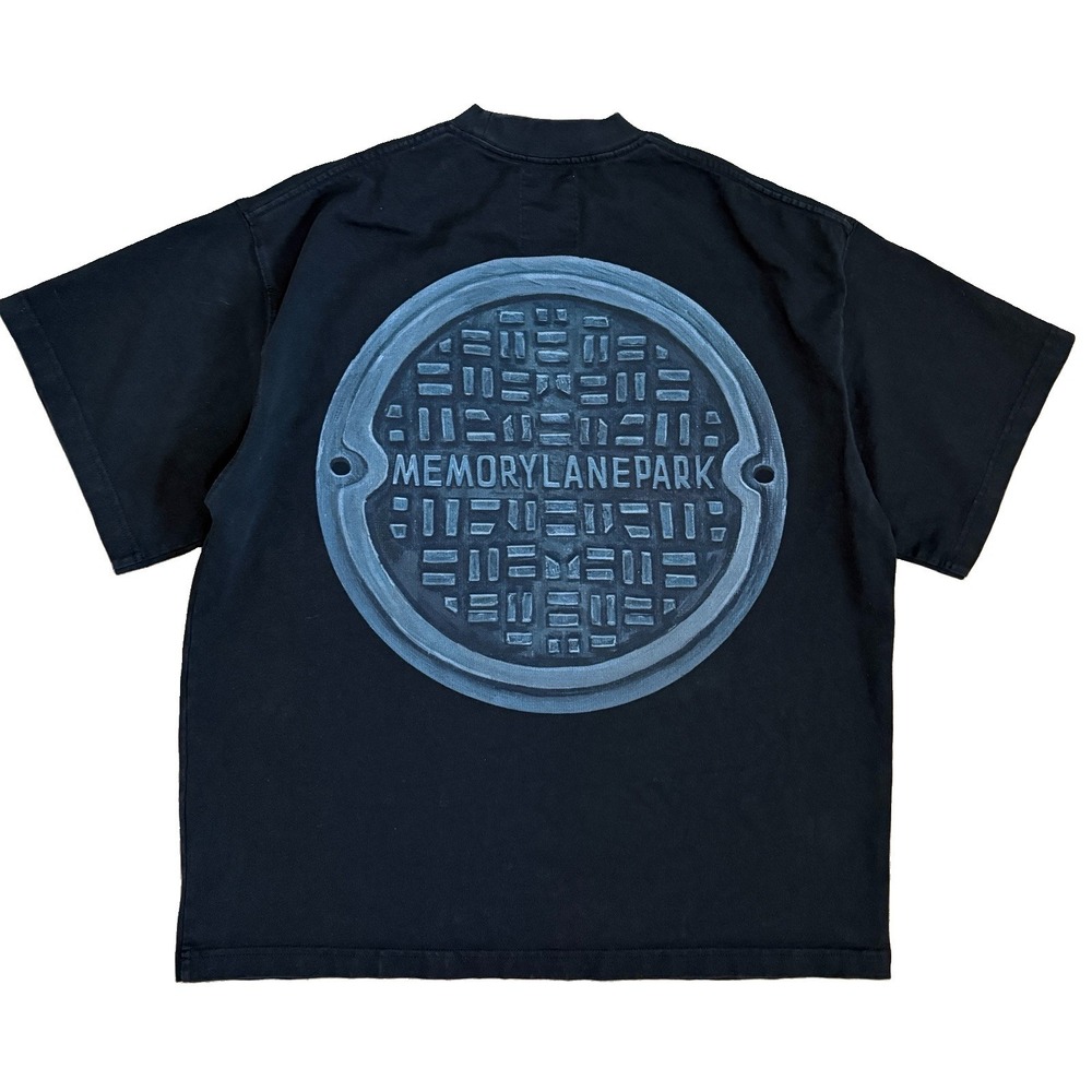 MEMORY LANE PARK Unisex LG Boxy Black 2 Sided Graphic Short Sleeve Cotton Tee